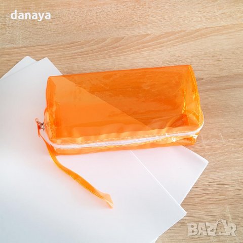 Прозрачен ученически несесер за моливи неонови цветове, снимка 5 - Ученически пособия, канцеларски материали - 26195353