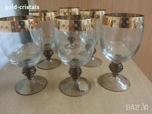  руски кристални чаши с златен кант , снимка 8 - Антикварни и старинни предмети - 25718493