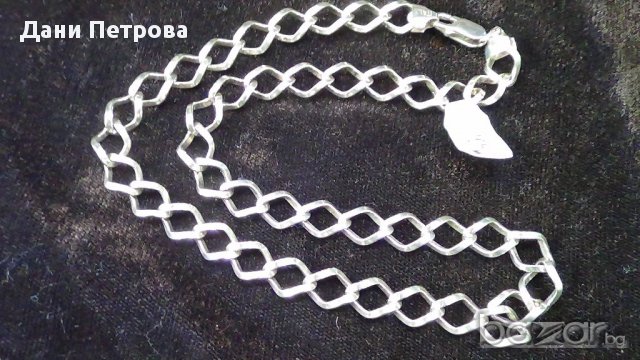 Дамски сребърен ланец, снимка 2 - Колиета, медальони, синджири - 8751601