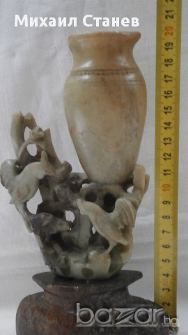 Стенна ваза 19-ти век , сапунен камък , снимка 4 - Антикварни и старинни предмети - 13774010