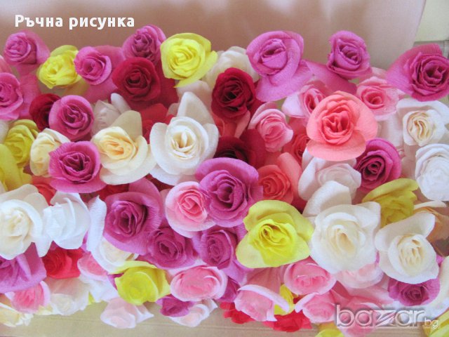 рози от хартия, снимка 9 - Декорация за дома - 18060019