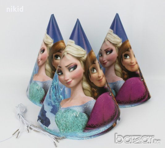Замръзналото Кралство Елза и Анна frozen картонена парти шапка шапки рожден ден, снимка 2 - Други - 20757544