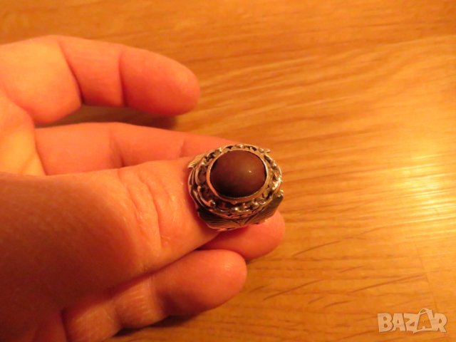 старинен мъжки сребърен пръстен с яспис  - уникален модел и невероятна красота - Внос от Щатите., снимка 5 - Пръстени - 24403329