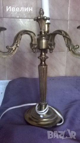 барокова настолна лампа тип свещник, снимка 2 - Настолни лампи - 25661463