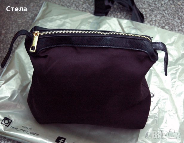 Дамска чанта Meli Melo Paris, нова, с етикет, черна, снимка 7 - Чанти - 23745485