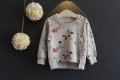 Детска блуза суичер сив на цветя , снимка 3