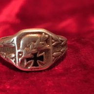 Немски сребърен мемориален пръстен Ritterkreuz, снимка 1 - Антикварни и старинни предмети - 16689963