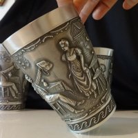 Гравирана чаша,халба от калай 350 мл. , снимка 6 - Антикварни и старинни предмети - 25785078