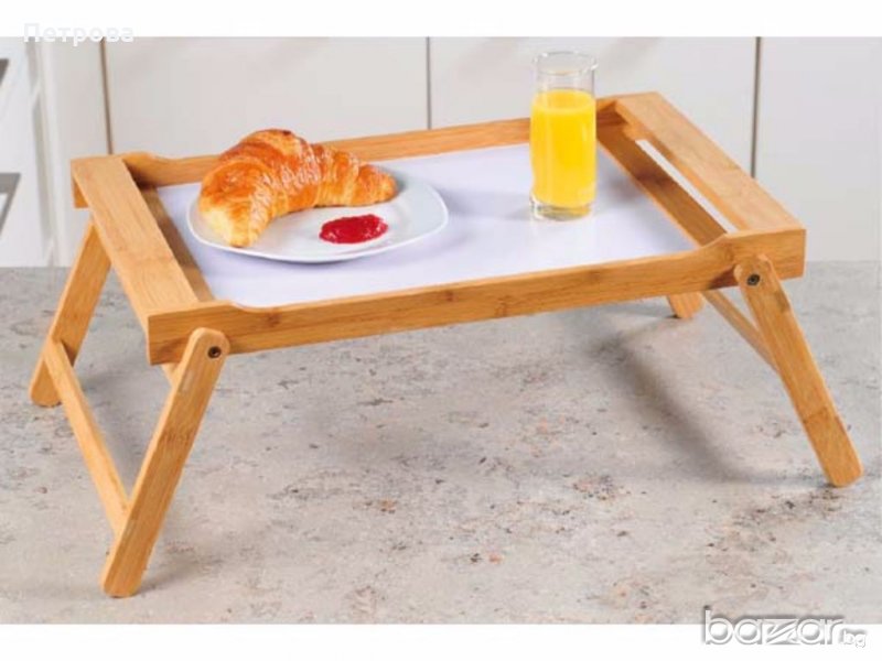 Сгъваем поднос за сервиране от бамбук, снимка 1