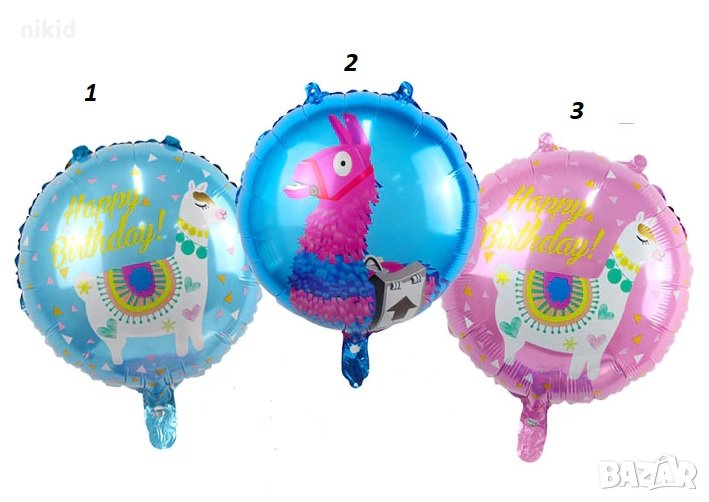 Лама Кръгъл фолио фолиев балон хелий или въздух парти рожден ден, снимка 1