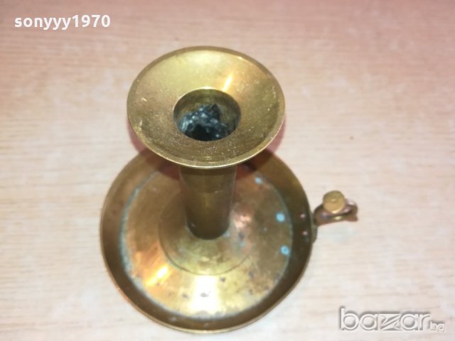 АНТИКА-свещник с място за пръст-15х13см-внос швеицария, снимка 5 - Антикварни и старинни предмети - 21104061