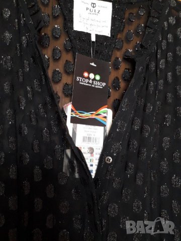 Дамска бутикова прозрачна черна риза с дълъг ръкав, снимка 5 - Жилетки - 22317707