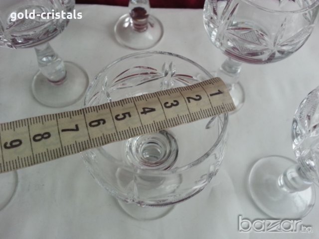 кристални чаши Моника ромб, снимка 4 - Антикварни и старинни предмети - 20839863