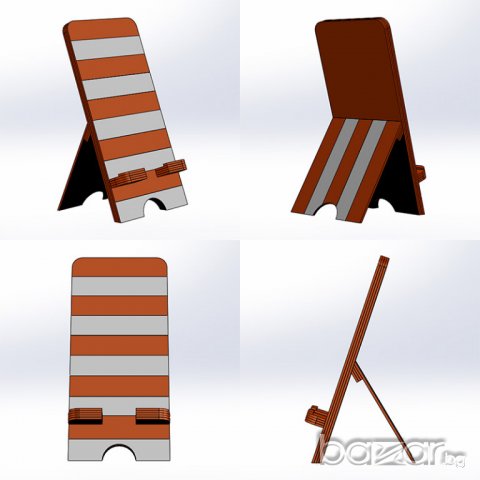 Хендмейд дървена поставка за телефон., снимка 3 - Калъфи, кейсове - 18964688