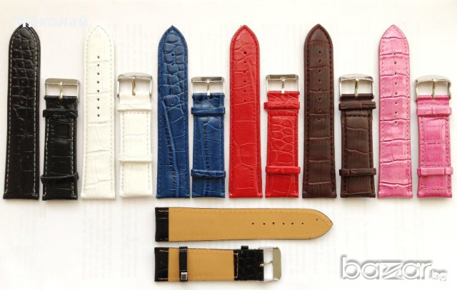 Кожена каишка за ръчен часовник Крокодил Цвят по избор 20mm 22mm 24mm 26mm, снимка 4 - Каишки за часовници - 11942409