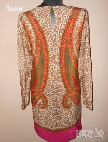 Копринена рокля Juicy Couture - Silk Kasbah Paisley Border , снимка 11 - Рокли - 21969371