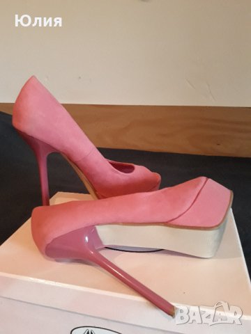 Обувки отворени -розови, снимка 2 - Дамски обувки на ток - 25735495