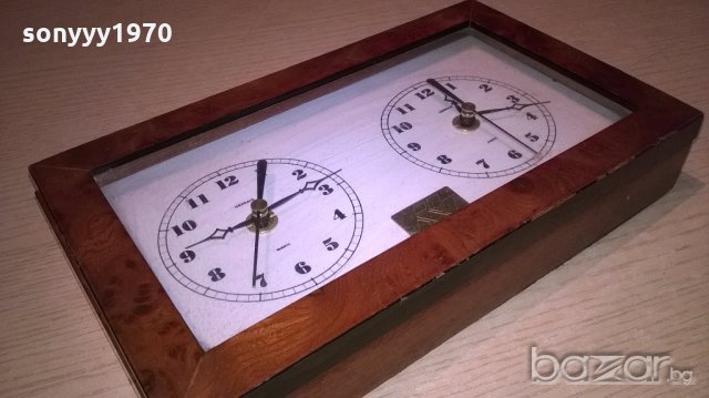 herralz-двоен часовник-25х15х5см-внос швеицария, снимка 2 - Антикварни и старинни предмети - 18226640