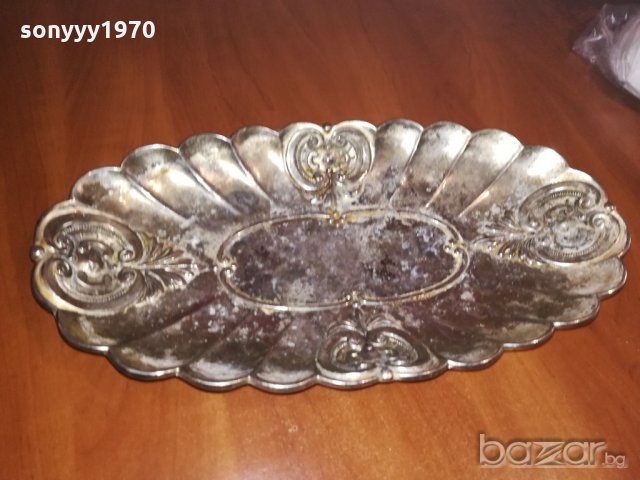 ретро колекция-метална чиния-36х19х4см-внос швеицария, снимка 3 - Колекции - 20880807