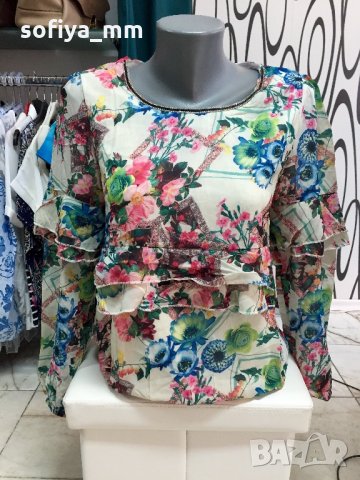 Дамска блуза с къдри, снимка 3 - Блузи с дълъг ръкав и пуловери - 22769393