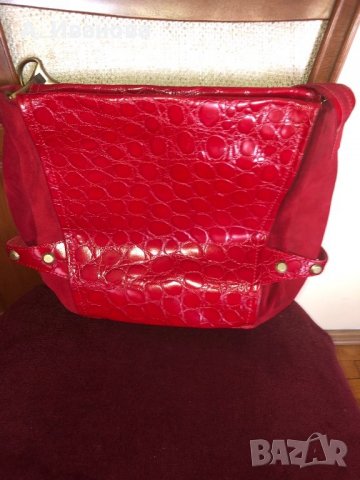 Дамска чанта естествена кожа и естествен велур Nicoli , снимка 10 - Чанти - 24576225