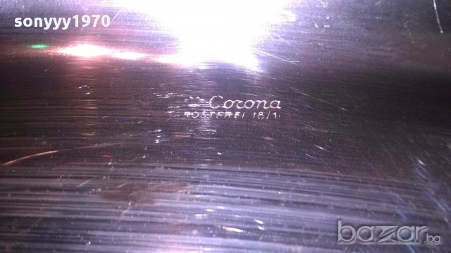 Corona rostfrei oro 24k 18/10-поднос-позлатен 44/33см-внос швеицария, снимка 6 - Антикварни и старинни предмети - 15476431