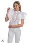 Екстравагантна Дамска Бяла Риза, снимка 1 - Ризи - 23693736