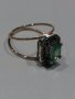 Стар античен дамски златен пръстен,с изумруд и диаманти, снимка 8