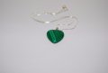 Ланче "Сърце" от малахит, снимка 1 - Колиета, медальони, синджири - 13240871