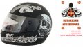 МОТО КАСКА (шлем) С ЧЕРЕП ЧЕРЕН МАТ, снимка 3