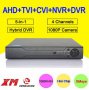 8в1! 2017г FULL HD Универсален Хибриден 4 Канала 1080N/TVI/DAHUACVI/720p/1080P/AHD/960H iDVR XVR NVR