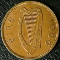 1 пени 1966, Ирландия, снимка 2 - Нумизматика и бонистика - 14453658