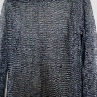 Сивосребриста мрежеста блуза, с дълъг ръкав, снимка 3 - Блузи с дълъг ръкав и пуловери - 19503891