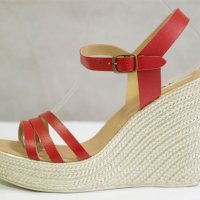 Червени дамски сандали на платформа марка Ore10, снимка 3 - Сандали - 21919295