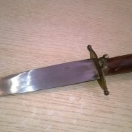 Стар нож индия-30см-дърво/метал/месинг-внос швеицария, снимка 2 - Ножове - 17807533