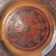 34 см. Голяма старинна чиния за стена дърворезба уникална/Германия , снимка 3 - Други ценни предмети - 16367338