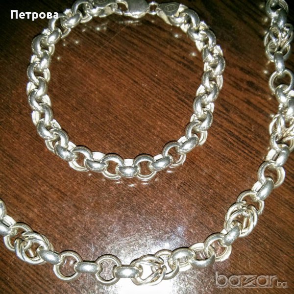 Сребърна гривна , снимка 1