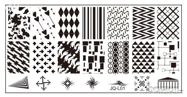 декорации плочка / щампа шаблон за печат на нокти - Нова JQ L01, снимка 1