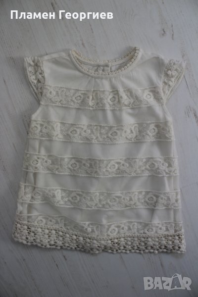 Бяла рокля с бродерия и дантела ZARA, снимка 1