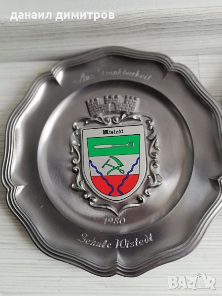 Немска цинкова чиния, снимка 1