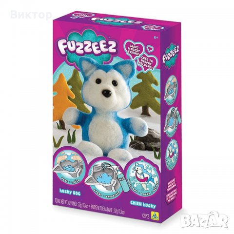 FUZZEEZ Творчески комплект НАПРАВИ СИ ЖИВОТНО ОТ ВЪЛНА , Хъски , снимка 2 - Плюшени играчки - 24033582