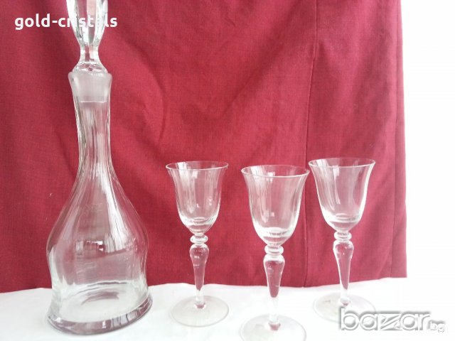 кристална гарафа и 3бр чаши, снимка 10 - Антикварни и старинни предмети - 19990767