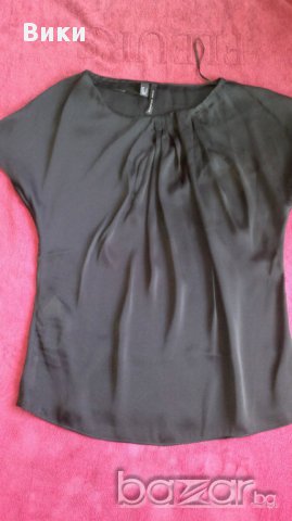 Елегантна черна блуза на Манго, снимка 3 - Тениски - 13111777