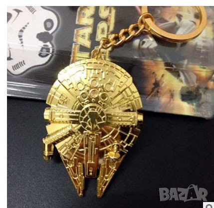 ✨ 🚀🥇 Millennium Falcon Star Wars Golden ключодържател + Отварачка от междузвездни войни!-Златна, снимка 3 - Други - 21593954