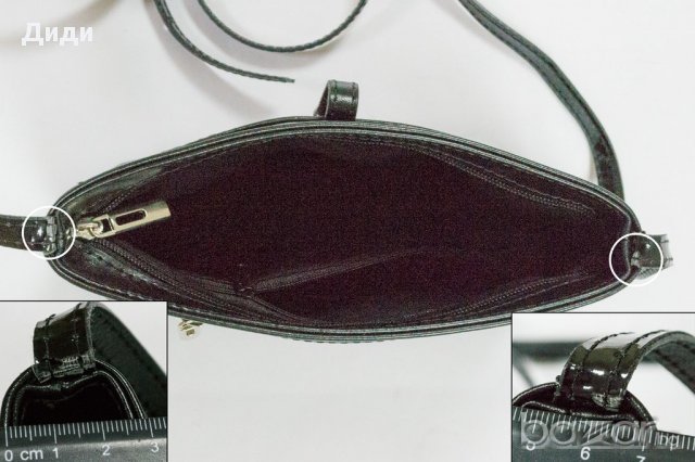 Естествена кожа, малка черна чанта, снимка 5 - Чанти - 16430261