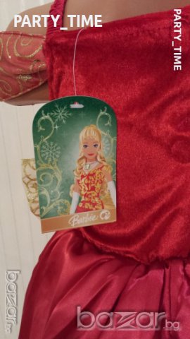НАЛИЧНА  Уникална рокля на Барби с ръкавици и перлена огърлица, снимка 2 - Детски рокли и поли - 8308911