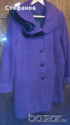 Дамско палто в наситено вишнево-лилав  цвят, снимка 2 - Палта, манта - 19924354