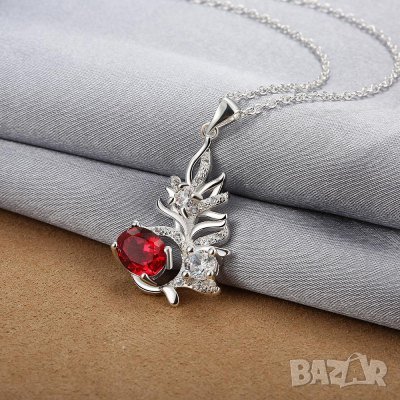 Колие с червен гранат, снимка 5 - Колиета, медальони, синджири - 25428242