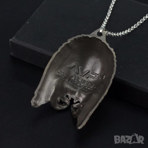 Хищника-The Predator-Колие-Медальон-Маска-Масивен-Едър, снимка 4 - Колиета, медальони, синджири - 23024021