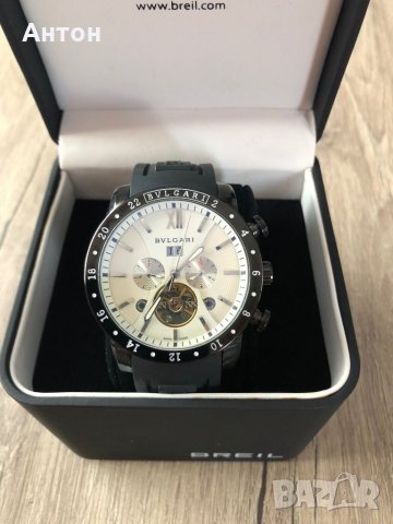 Продавам Bvlgari Модел Tourbillon Bleck and White мъжки стилен часовник, снимка 4 - Мъжки - 22775859